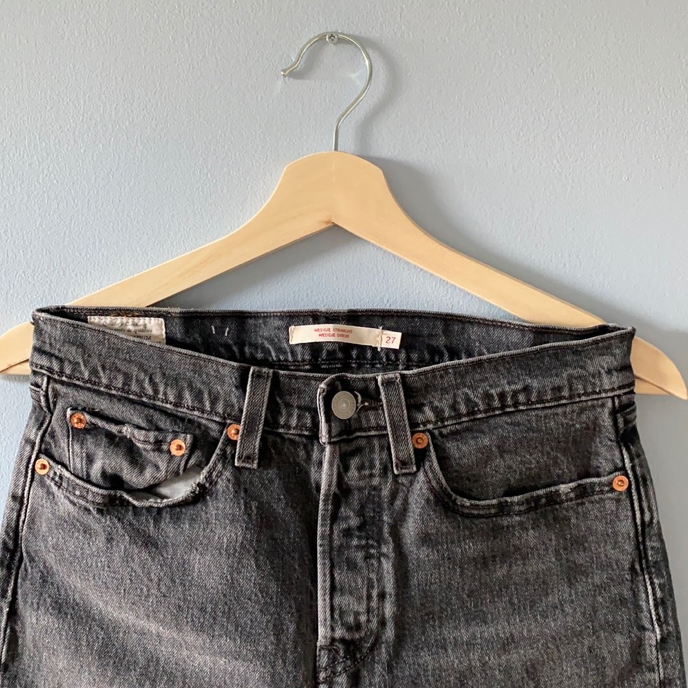 Levi's Women's Straight Leg Jeans - Charcoal Gray - Picture 8 of 10